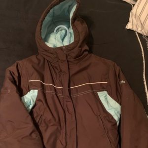 Columbia Brown and Light Blue Kids Jacket